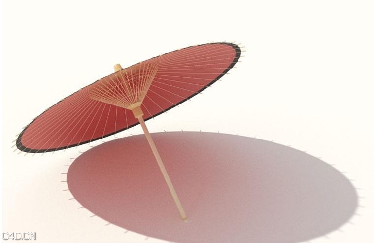 古代油纸伞C4D模型 Antique umbrella model
