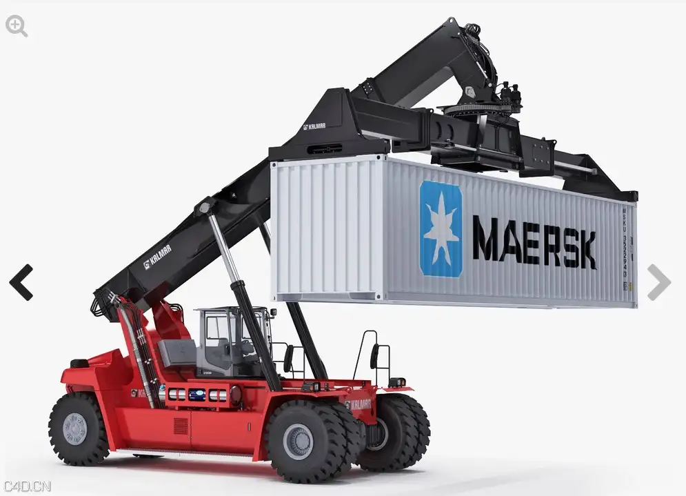 高精度集装箱吊车C4D模型 Reachstacker Kalmar DRG450 Gloria