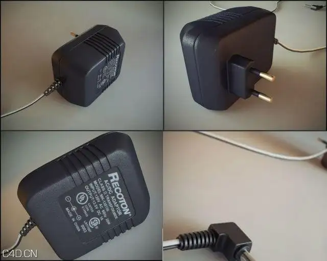 适配器插头 电源插头 充电器插头C4D模型 Charger 3D model