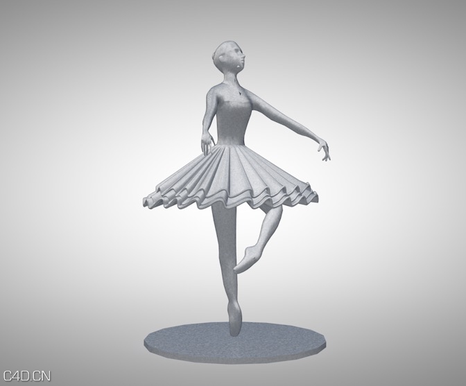 芭蕾舞女孩/跳舞女孩雕塑C4D模型 Ballet girl sculpture 3D model - C4D之家 - cinema4d_ 2015-05-10 00.51.21.jpg