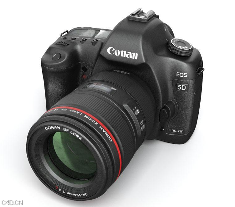 佳能数码单反相机5d mark II C4D模型 canon 5d mark ii 3d model - C4D之家 - 1.png