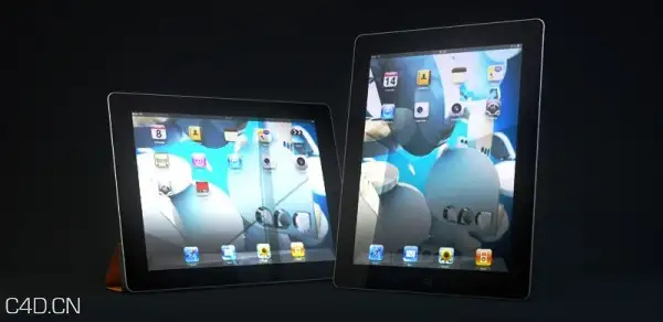 苹果ipad C4D模型 iPad Model for Cinema 4D - C4D之家 - ipad_model1-600x292.jpg