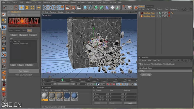 C4D破碎插件NitroBlast视频教程 Nitro4D NitroBlast Tutorials