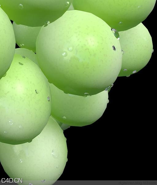 数字人C4D材质灯光渲染课堂之十五：一串葡萄