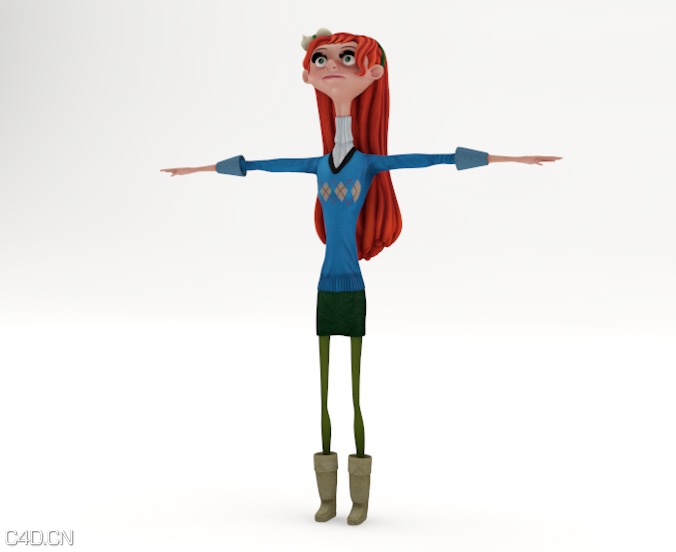 卡通小女孩C4D模型 Cartoon little girl 3D model - C4D之家 - cinema4d_ 2015-05-24 20.11.47.jpg