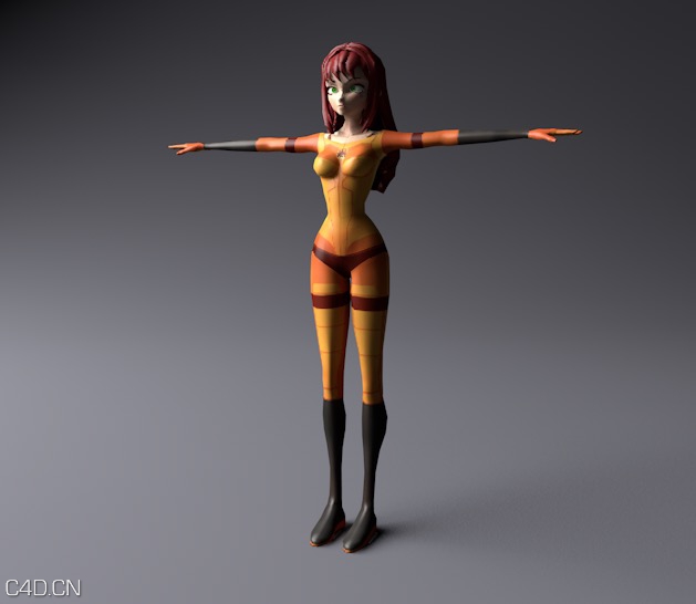 卡通女孩形象C4D模型 Cartoon Girl 3D model - C4D之家 - cinema4d_ 2015-05-25 00.22.52.jpg