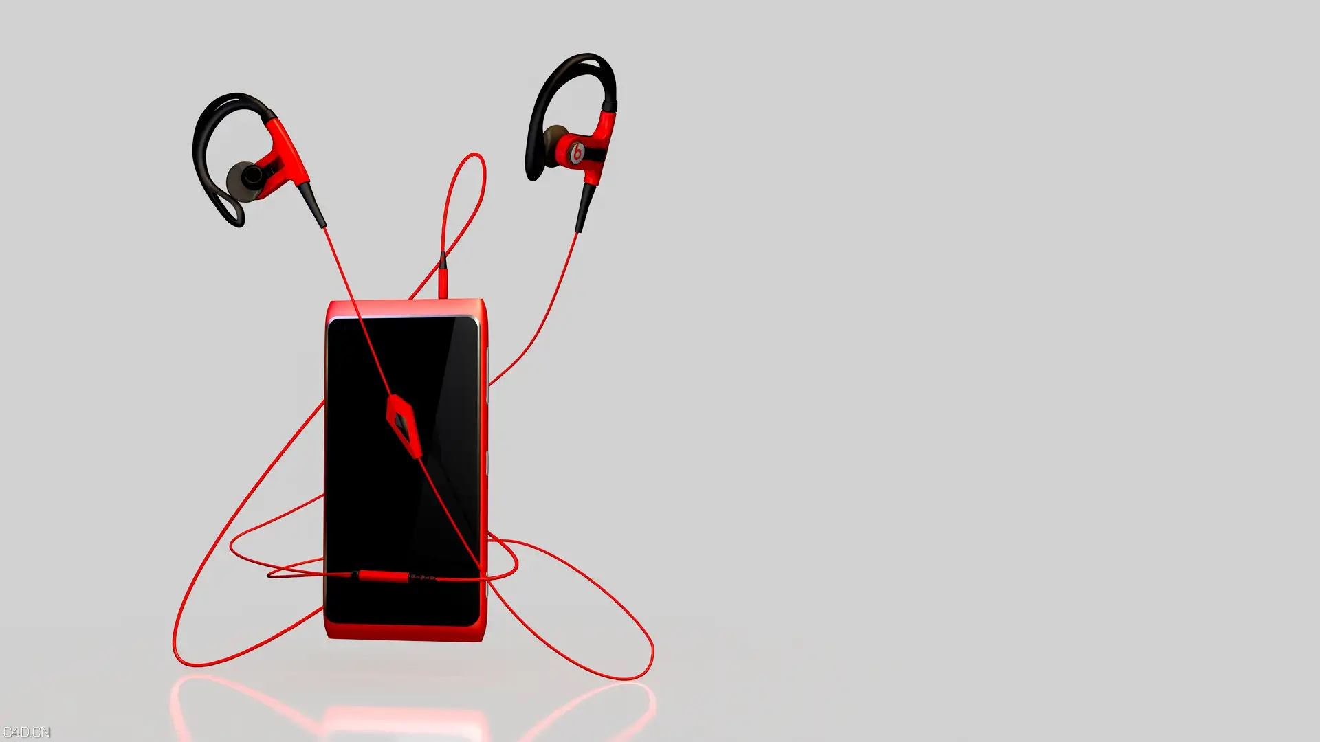 BEATS powerbeats 耳机 C4D模型 - C4D之家 - powerbeats.jpg