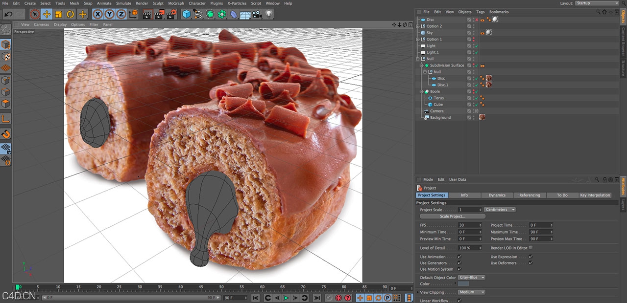 C4D食品作品：巧克力甜甜圈CGI及润饰 - C4D之家 - Hurr-doughnut-3D.jpg