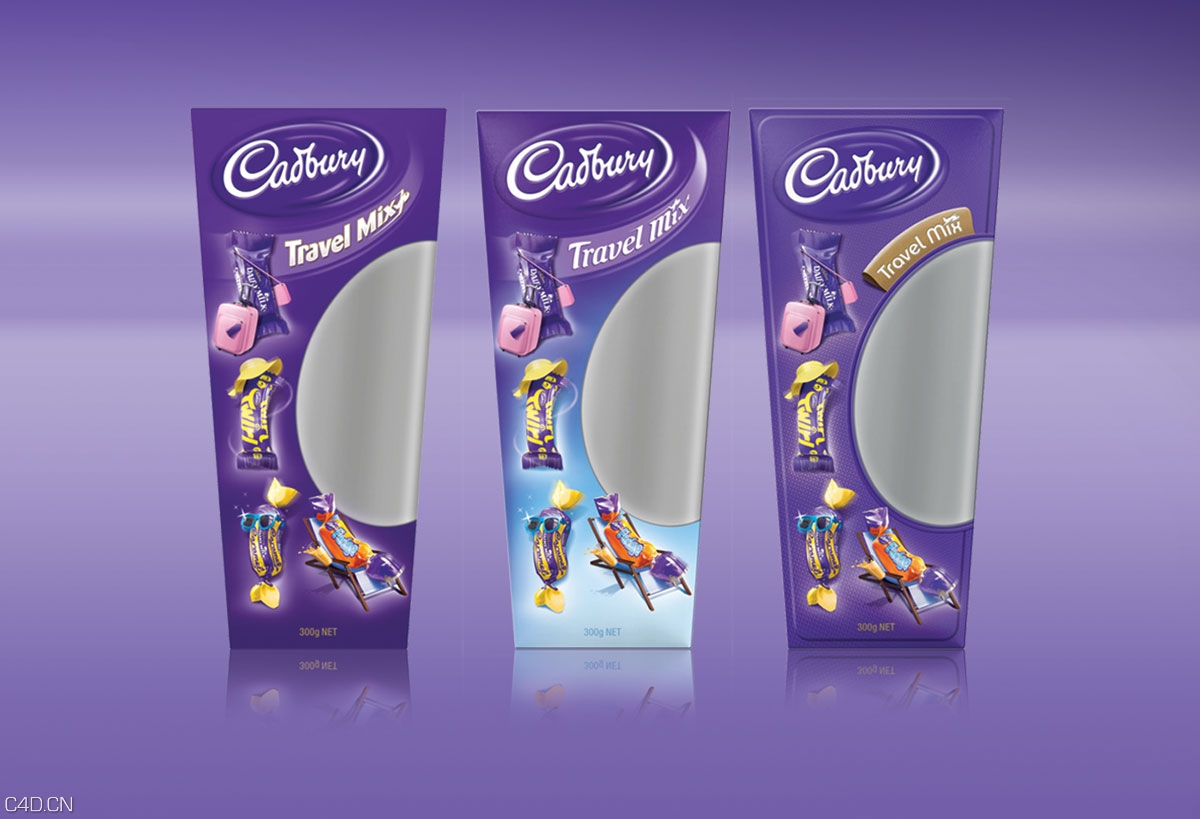 C4D糖果卡通形象渲染作品 Cadbury Travel Mix