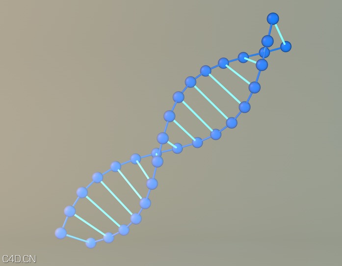 DNA分子链条C4D模型