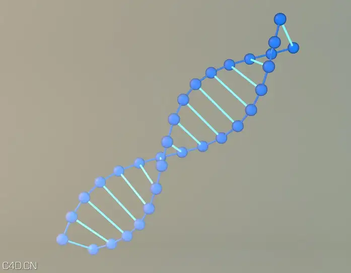 DNA分子链条C4D模型