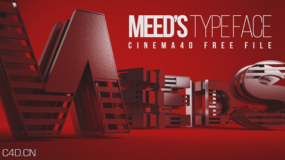 24个抽象字母模型预设 Meed Typeface - C4D之家 - Free-Cinema-4D-Typeface-Meeds-Typeface.jpg