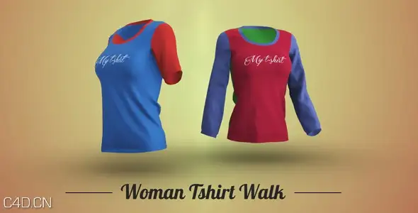 AE模板-E3D V2 T恤走动衣服展示 VideoHive T-Shirt Walk