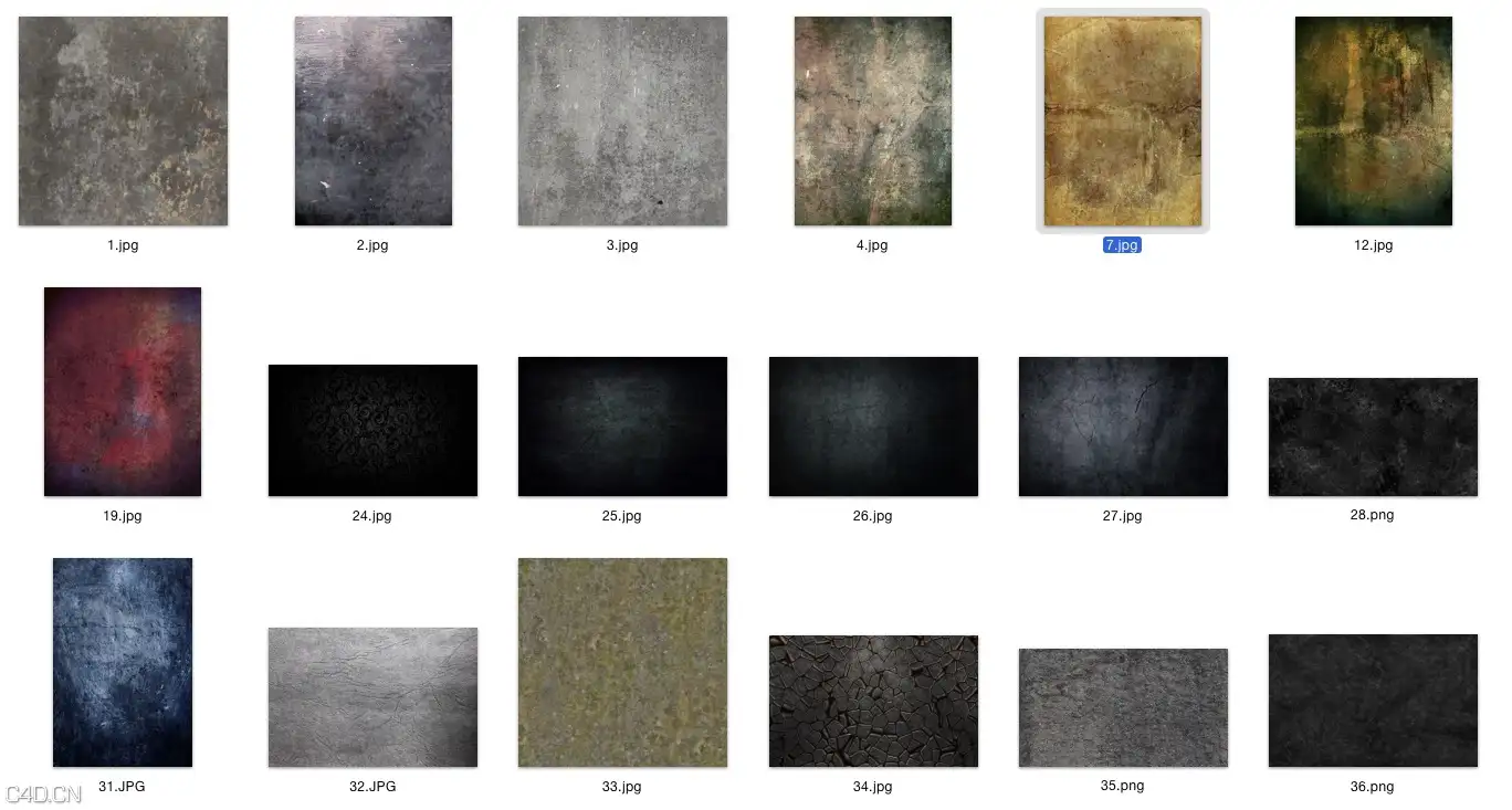 C4D创建颓废材质效果（含35个材质）Creating Professional Grunge Material