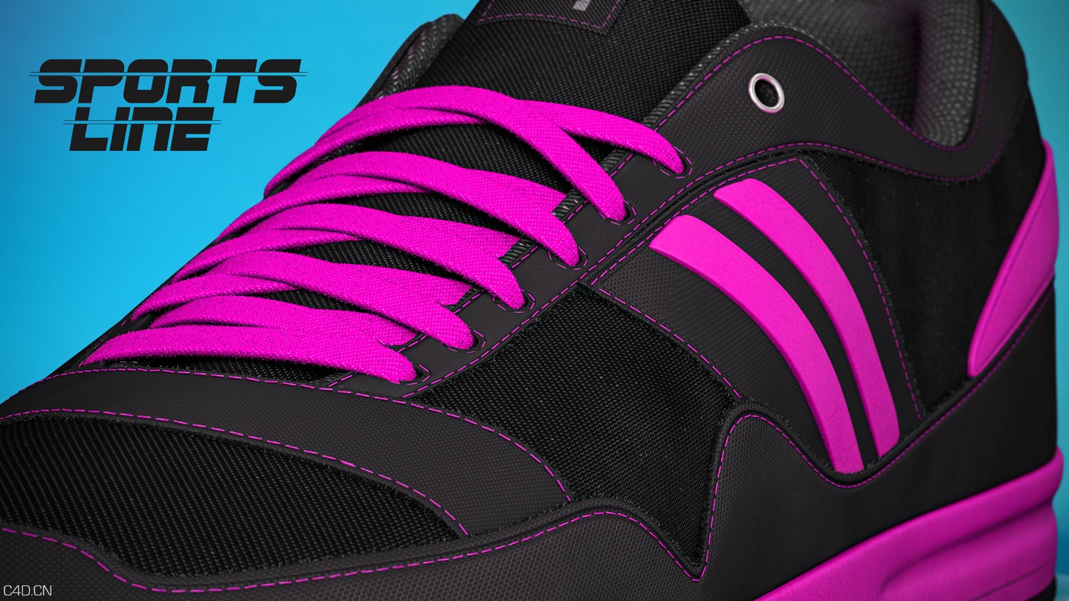 休闲运动鞋C4D渲染作品 sports_shoe_3d_model - C4D之家 - sport-shoe-cyan-lila-4.jpg