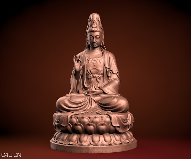 观音坐像C4D模型 （obj/max/c4d） - C4D之家 - cinema4d_ 2015-07-01 23.31.16.jpg