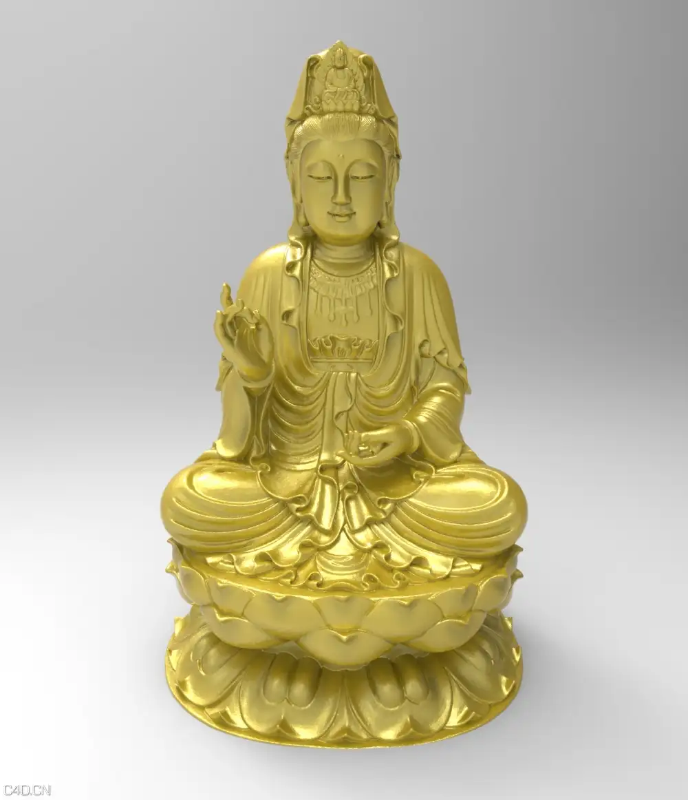 实用观音菩萨坐莲花C4D模型 - C4D之家 - thumb_1000_0_5589ffee5f8bd.jpg