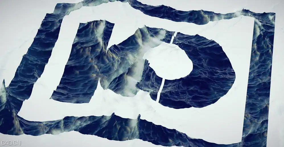 海洋漂浮的LOGO动画C4D工程文件