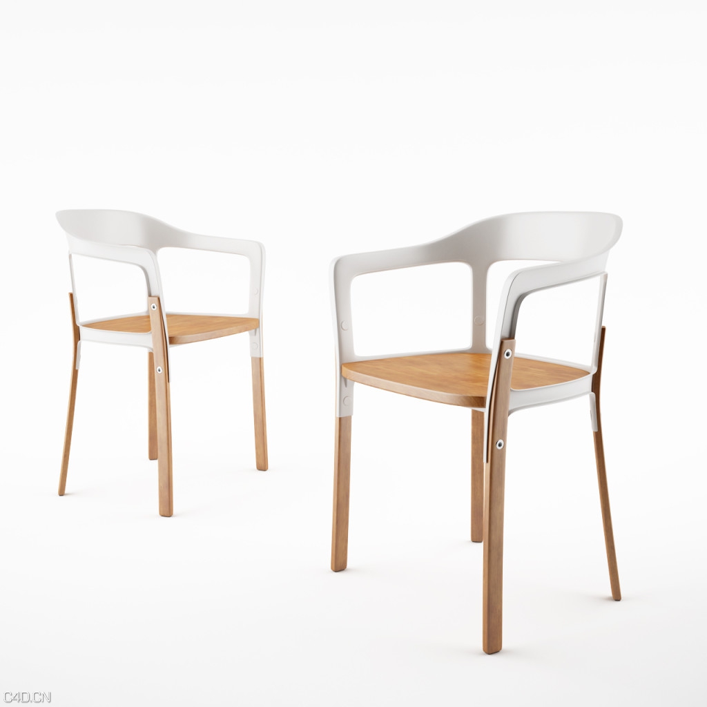 西餐厅餐椅,钢木咖啡椅,餐椅C4D模型 Steelwood Chair by Magis - C4D之家 - steelwood-chair-by-magis-1024x1024.jpg