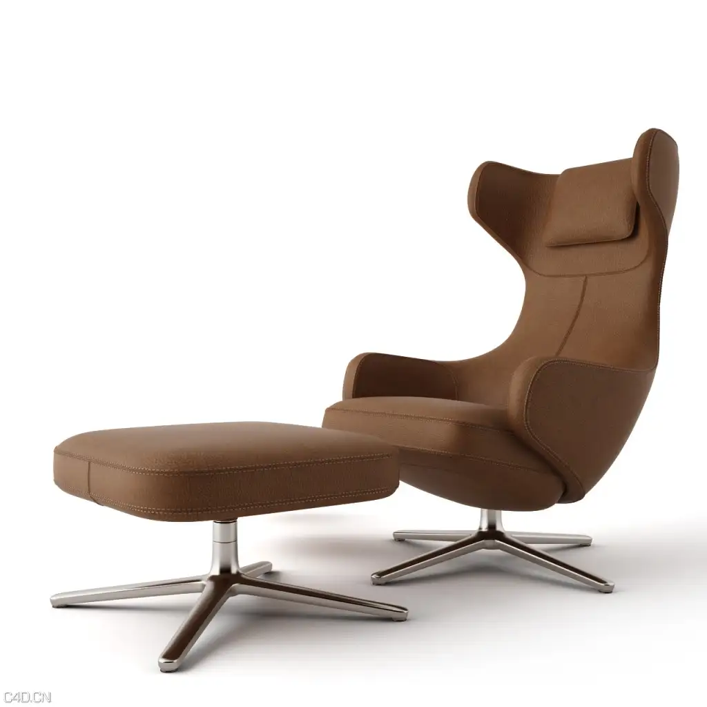 休闲躺椅 皮椅 大躺椅C4D模型 Grand Repose Lounge Chair by Vitra - C4D之家 - grand-repos-chair-by-vitra-1024x1024.jpg