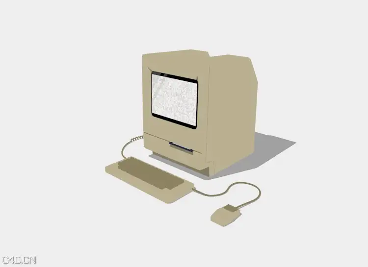 C4D二维苹果电脑 卡通计算机工程文件 Classic Mac