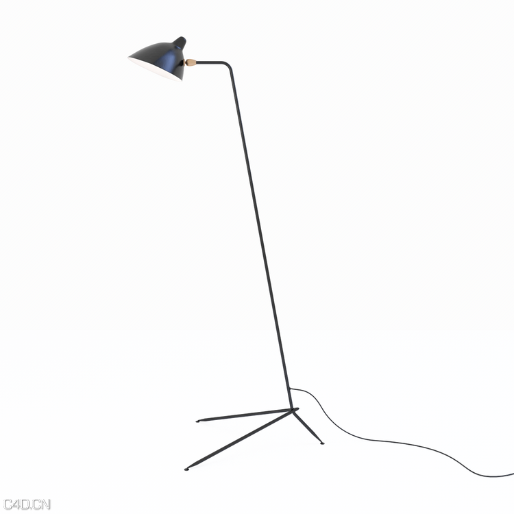 时尚落地灯C4D模型 Floor lamp - C4D之家 - MFL-1 by Serge Mouille.png