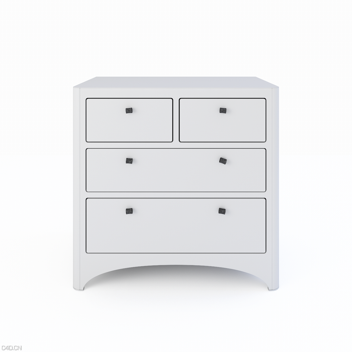 白色床头柜C4D模型 Bedside - C4D之家 - Leander Chest of Drawers.png