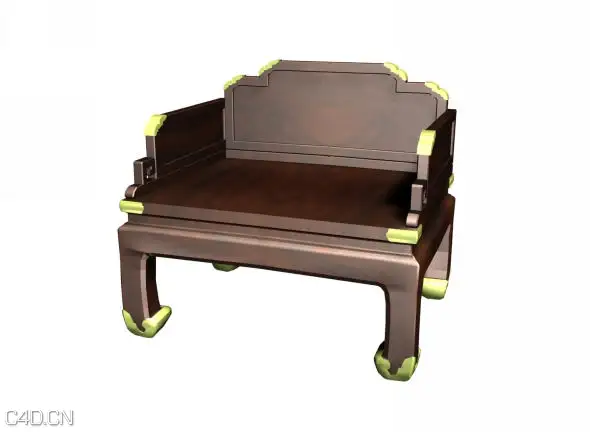 中式家具模型：菊花图宝座C4D模型 - C4D之家 - 9-100403155I7.jpg