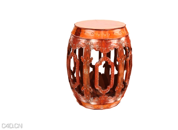 中式家具模型：云头纹五开光坐墩C4D模型 - C4D之家 - 1394-101024193202.jpg