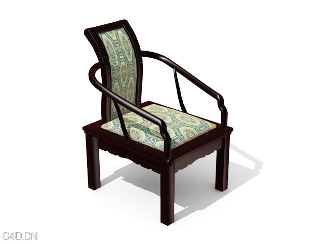 中式家具模型：实木座椅C4D模型
