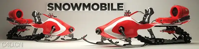 C4D运输包装类模型合集 Transportation Pack - C4D之家 - Snowmobile.jpg