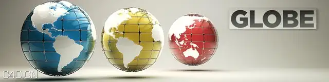 C4D运输包装类模型合集 Transportation Pack - C4D之家 - Globe.jpg