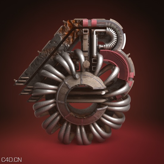 创意机械字ABC模型（C4D模型）