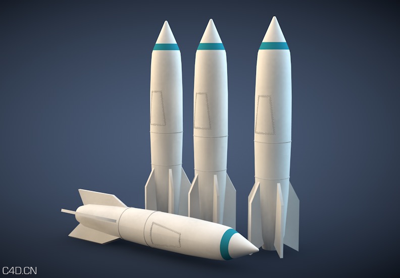 火箭、导弹C4D模型 raketa
