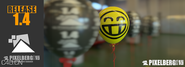 C4D实时预览渲染插件 FrostSoft PixelBerg v1.7b Plug-in Cinema 4D R15/R16 Win/Mac