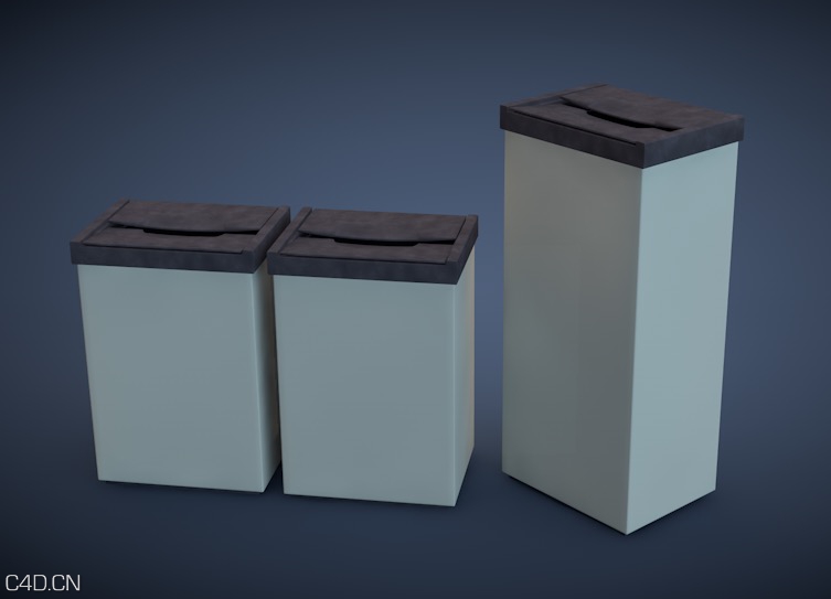 垃圾箱 垃圾桶C4D模型 Trash 3D model