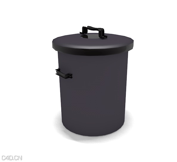 带盖子的垃圾桶C4D模型 Trash can 3D model
