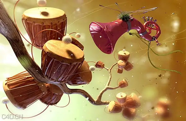 音乐森林插画作品欣赏：Sound of the forest - C4D之家 - c8be262a879be0c12c2423eca5d38fd3.jpg