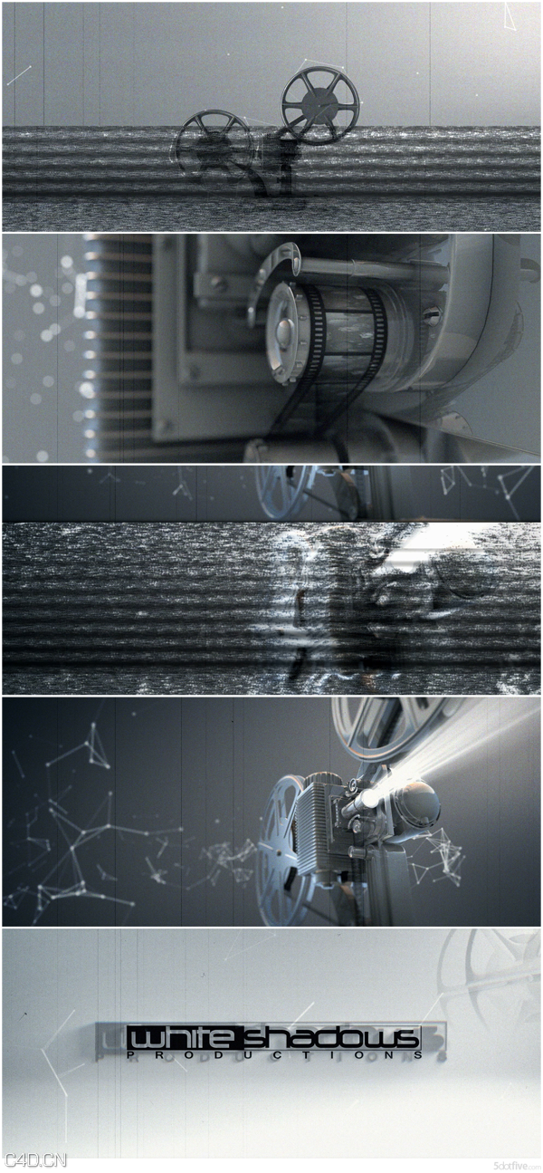 栏目包装作品欣赏：放映机 White Shadows Productions - C4D之家 - 061b1b43e647c7802adafcef6ce078d9.png