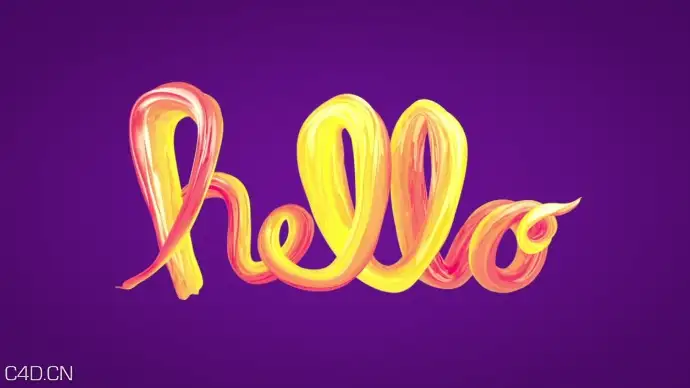 C4D制作抽象绘画笔触动画效果视频教程 ABSTRACT CANDY PAINT STROKE TEXT TUTORIAL