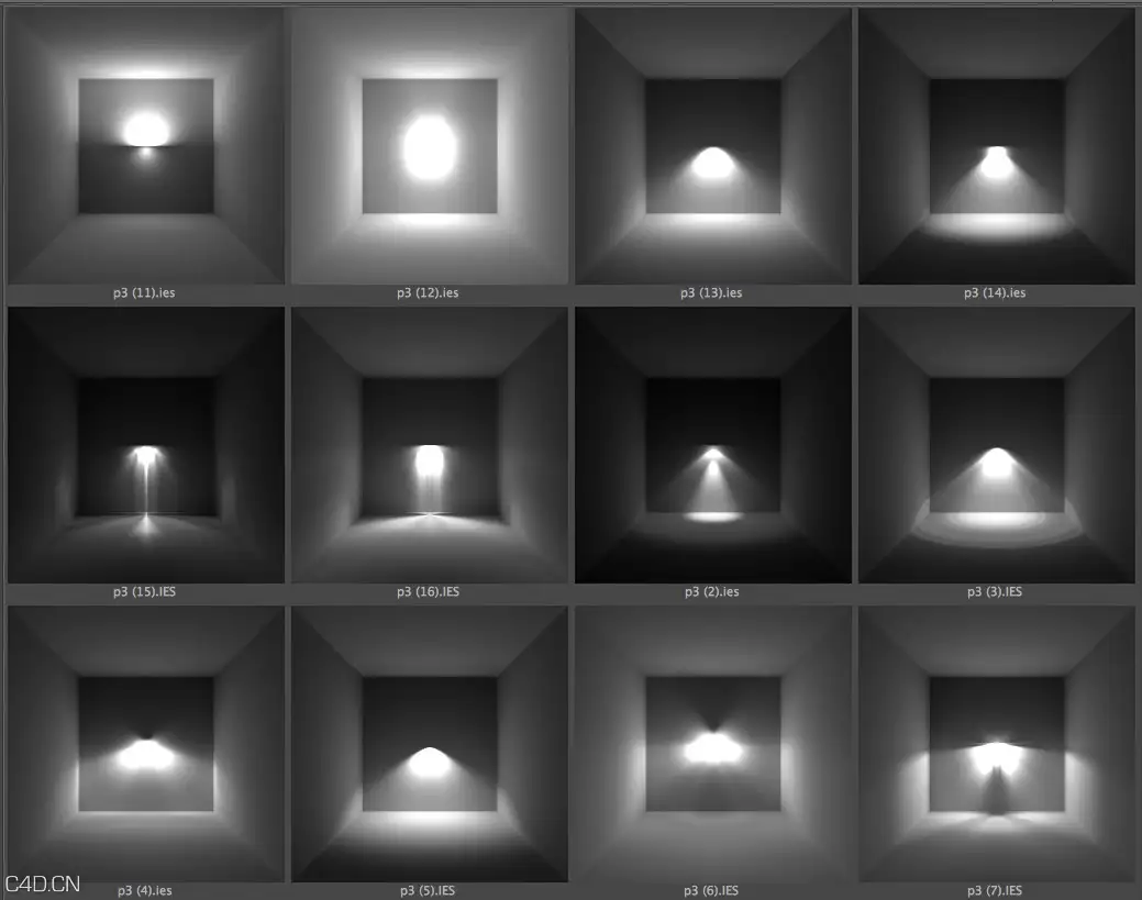 IES灯光预设（.lib4d,含有150个常用IES灯光）Free IES Library for Cinema 4D