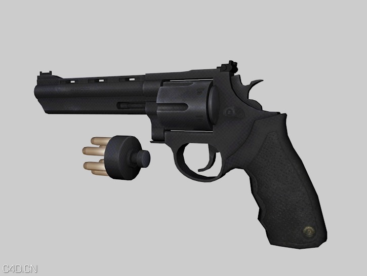 马格南左轮手枪 半自动手枪C4D模型 44 MAG