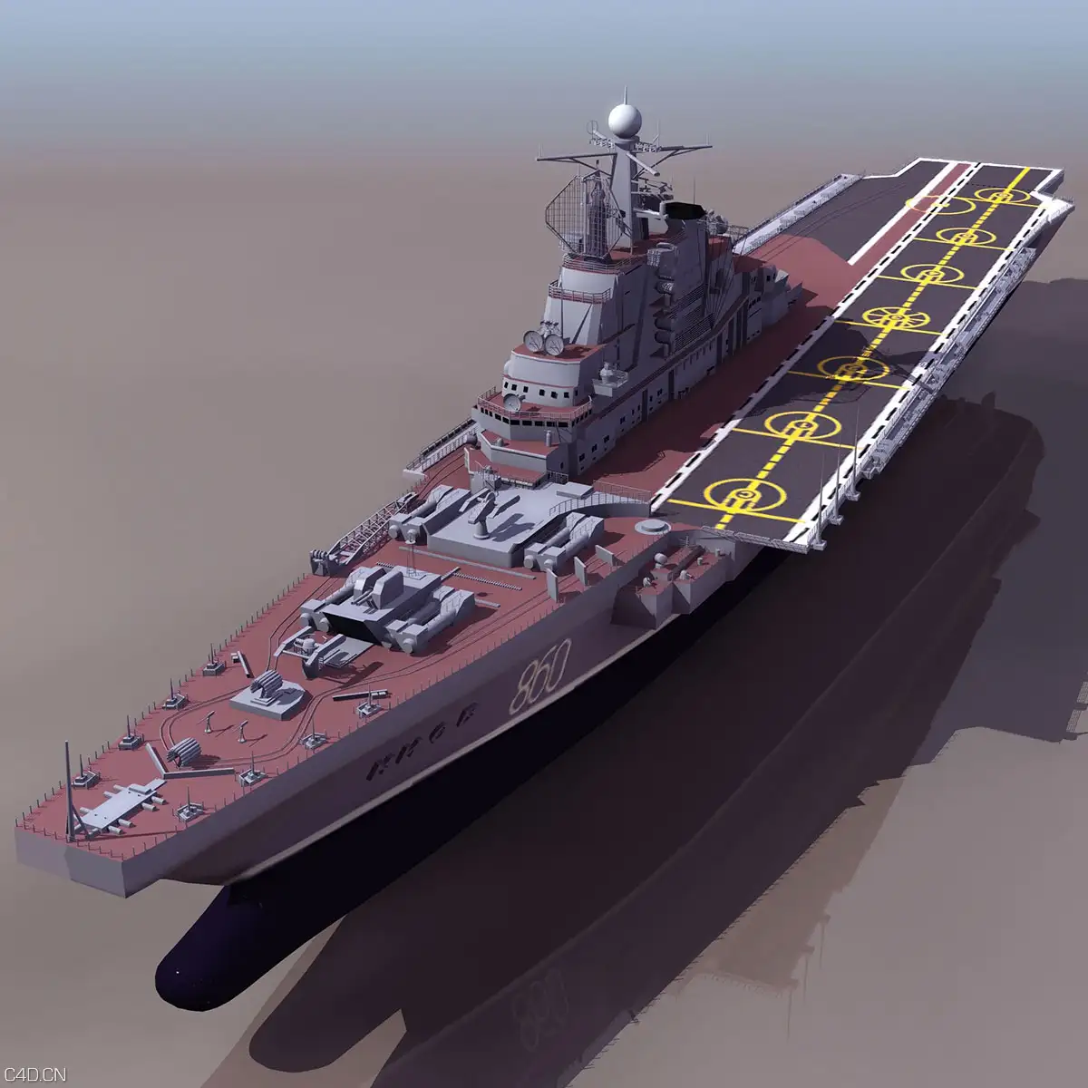 大型军舰、航母C4D模型（C4D/3DS） - C4D之家 - KNEB_01.jpg