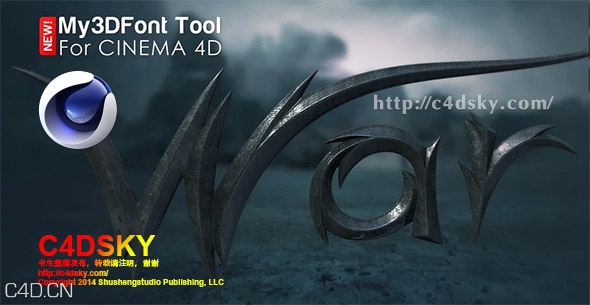 C4D预设：自定义三维电影文字字体设计预设mustaphafersaoui My3DFontTool Cinema4D - C4D之家 - mustaphafersaoui My3DFontTool Cinema4D.jpg