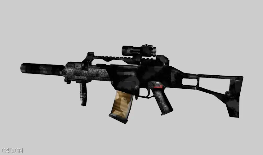 德国G36K短突击步枪C4D模型 G36K-SD