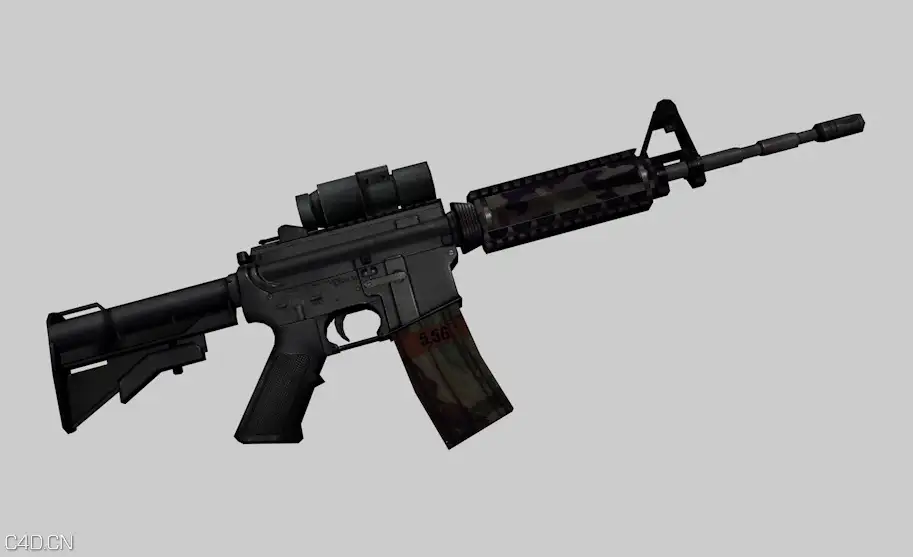 M4A102卡宾枪C4D模型 - C4D之家 - cinema4d_ 2015-08-02 13.24.26.jpg