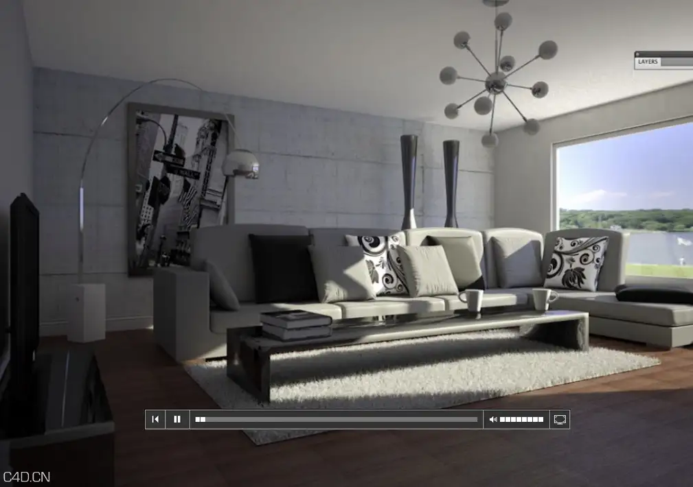 C4D的室内完全视频教程Envy C4D Vray Interiors – From the Ground Up