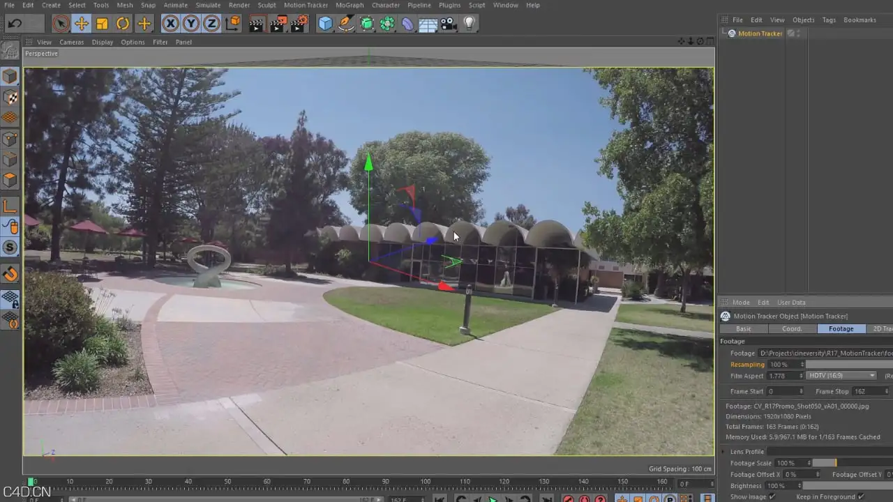 十一集C4D R17功能演示教程：运动跟踪工作流程 Motion Tracking Workflow