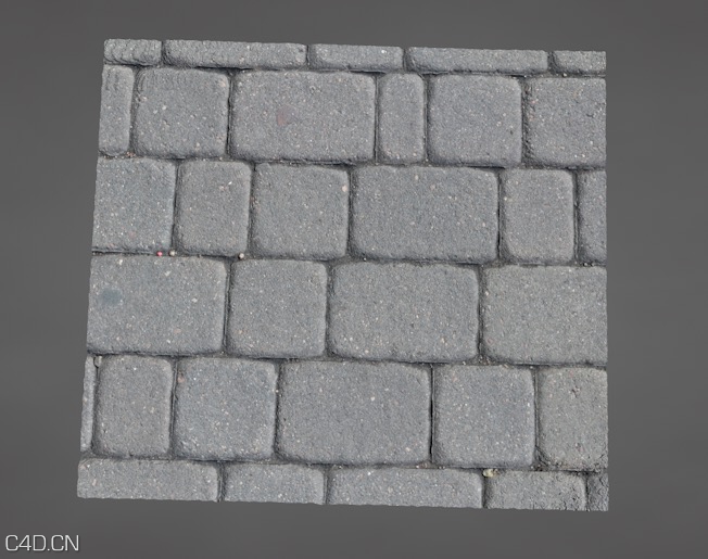 灰砖 地砖C4D模型 Cobblestone Brick
