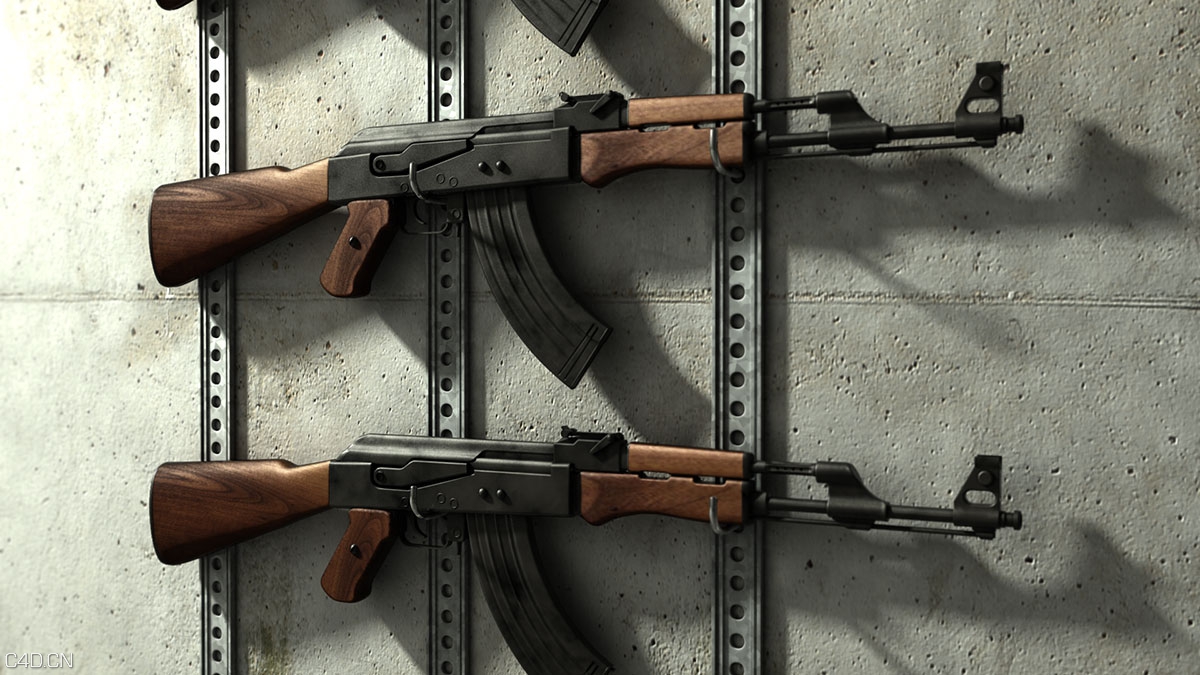 AK-47突击步枪C4D模型 Assault Rifle - C4D之家 - ak47_c4d.jpg